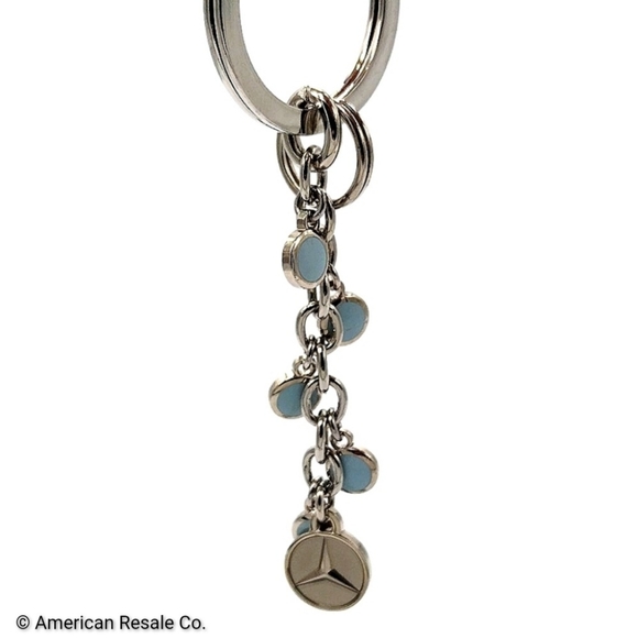 Genuine Mercedes Benz Multi Charm Fob Keychain Fob Purse Charm Silver and Blue - Picture 2 of 5